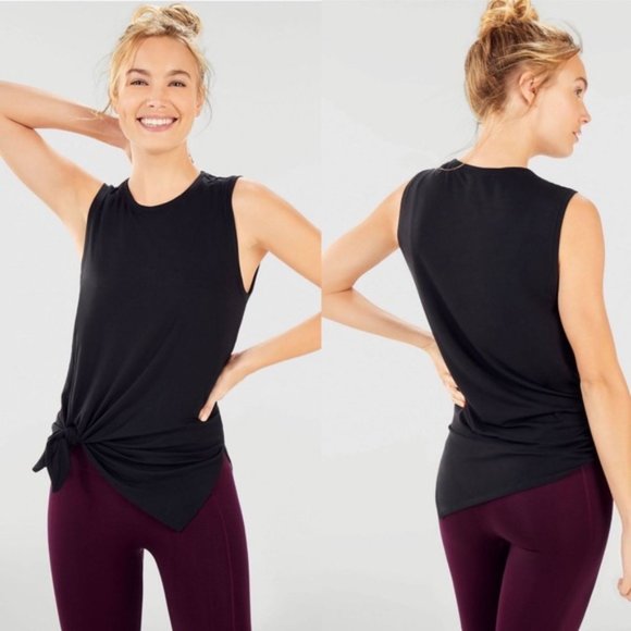 Fabletics Tops - Fabletics Alia Tied Black Tank